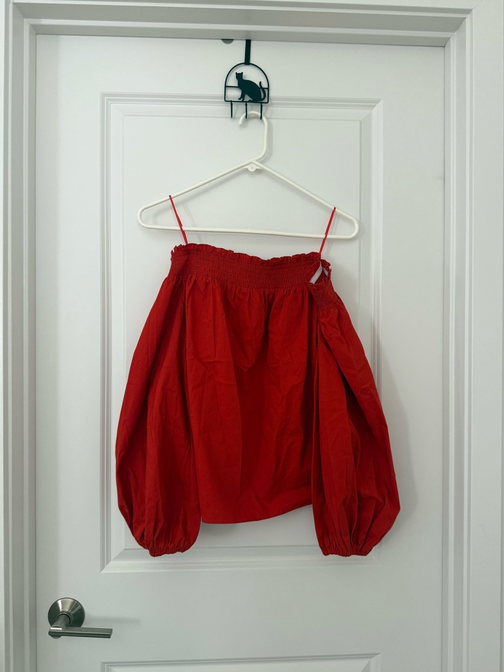 Express Red Off-Shoulder Ruffle Top